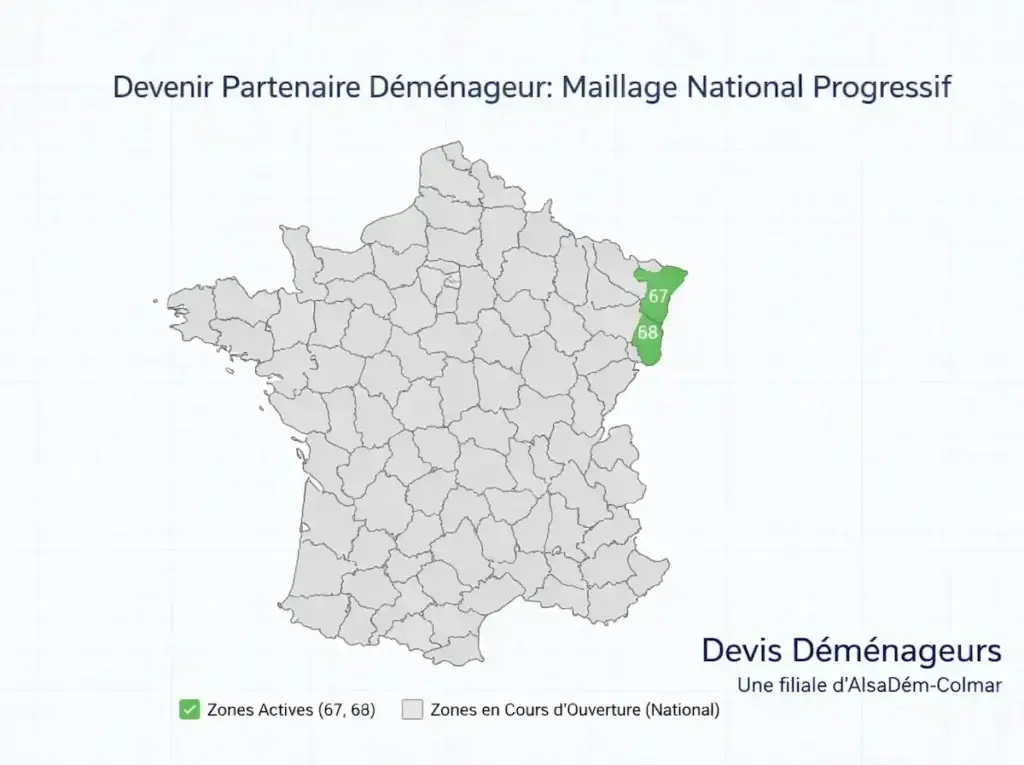 Carte du maillage des partenaires déménageurs en France - Devis-Demenageurs.fr